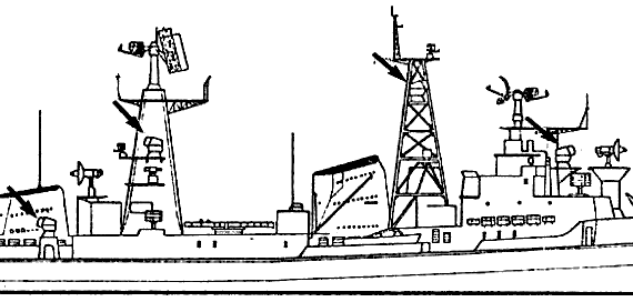 Эсминец СССР Project 956 Sarych-class Sovremennyy [Destroyer] - чертежи, габариты, рисунки